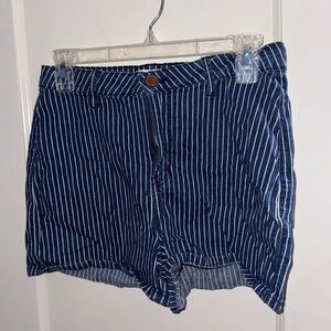Striped Blue Women's YMI Jeans Shorts